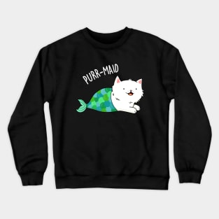 Purrmaid Cute Cat Mermaid Pun Crewneck Sweatshirt